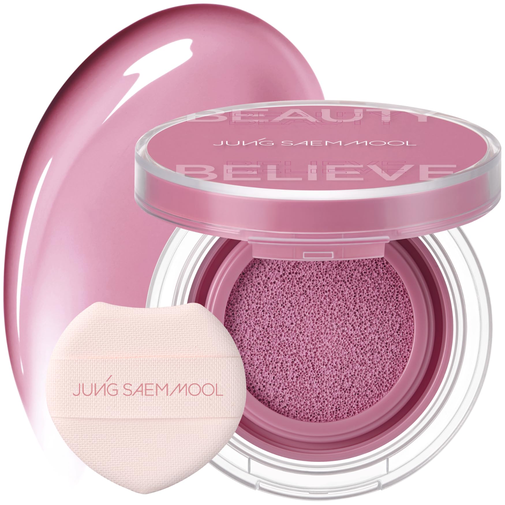 JUNG SAEM MOOL Artist Cushion Blush | Easy to Blend with Puff, Buildable Liquid Blush for Cheeks with a Natural & Dewy Finish, Korean Makeup (Dewy | Rare Rose)