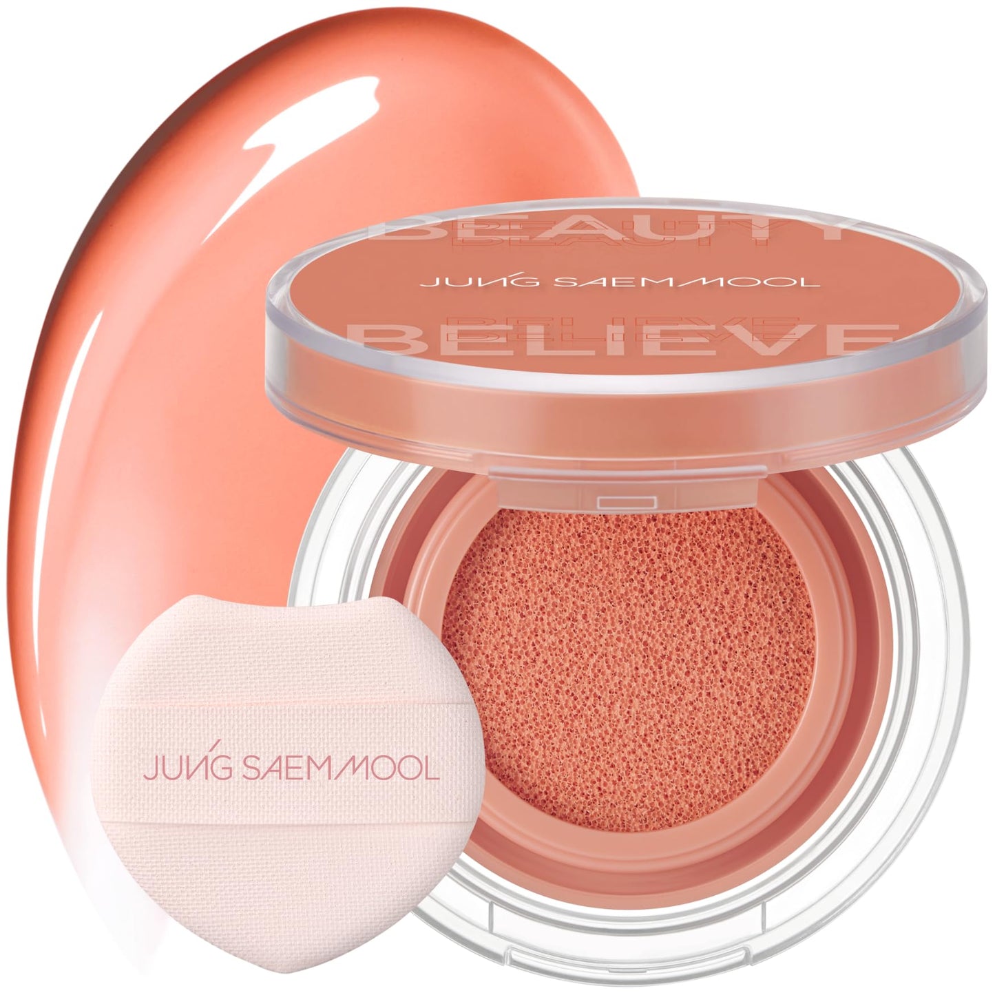 JUNG SAEM MOOL Artist Cushion Blush | Easy to Blend with Puff, Buildable Liquid Blush for Cheeks with a Natural & Dewy Finish, Korean Makeup (Dewy | Rare Rose)