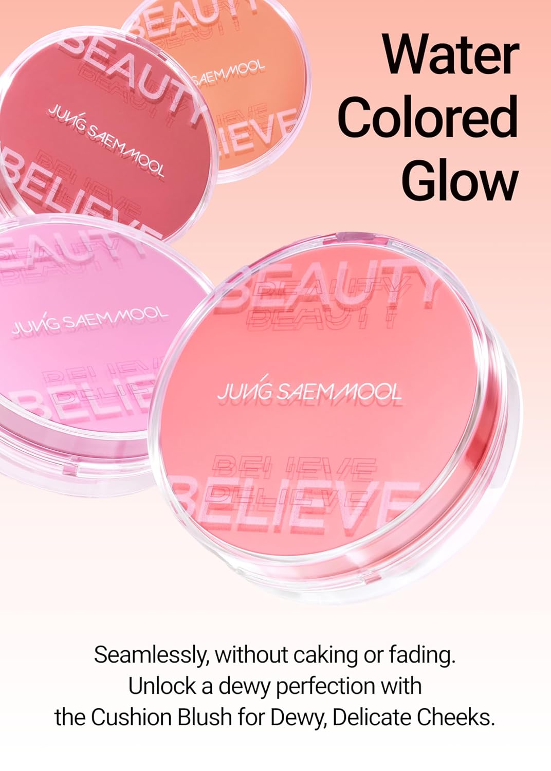 JUNG SAEM MOOL Artist Cushion Blush | Easy to Blend with Puff, Buildable Liquid Blush for Cheeks with a Natural & Dewy Finish, Korean Makeup (Dewy | Rare Rose)