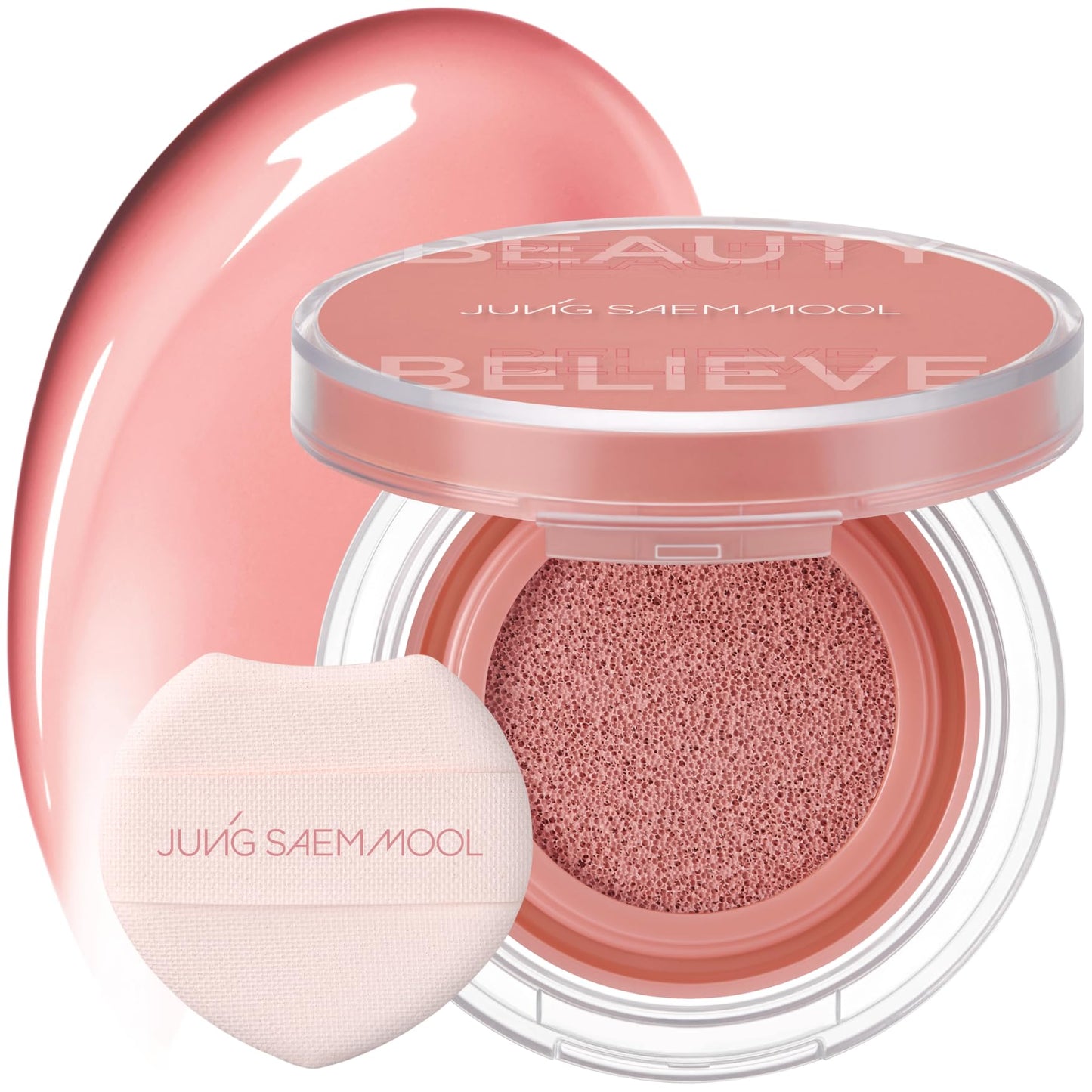 JUNG SAEM MOOL Artist Cushion Blush | Easy to Blend with Puff, Buildable Liquid Blush for Cheeks with a Natural & Dewy Finish, Korean Makeup (Dewy | Rare Rose)